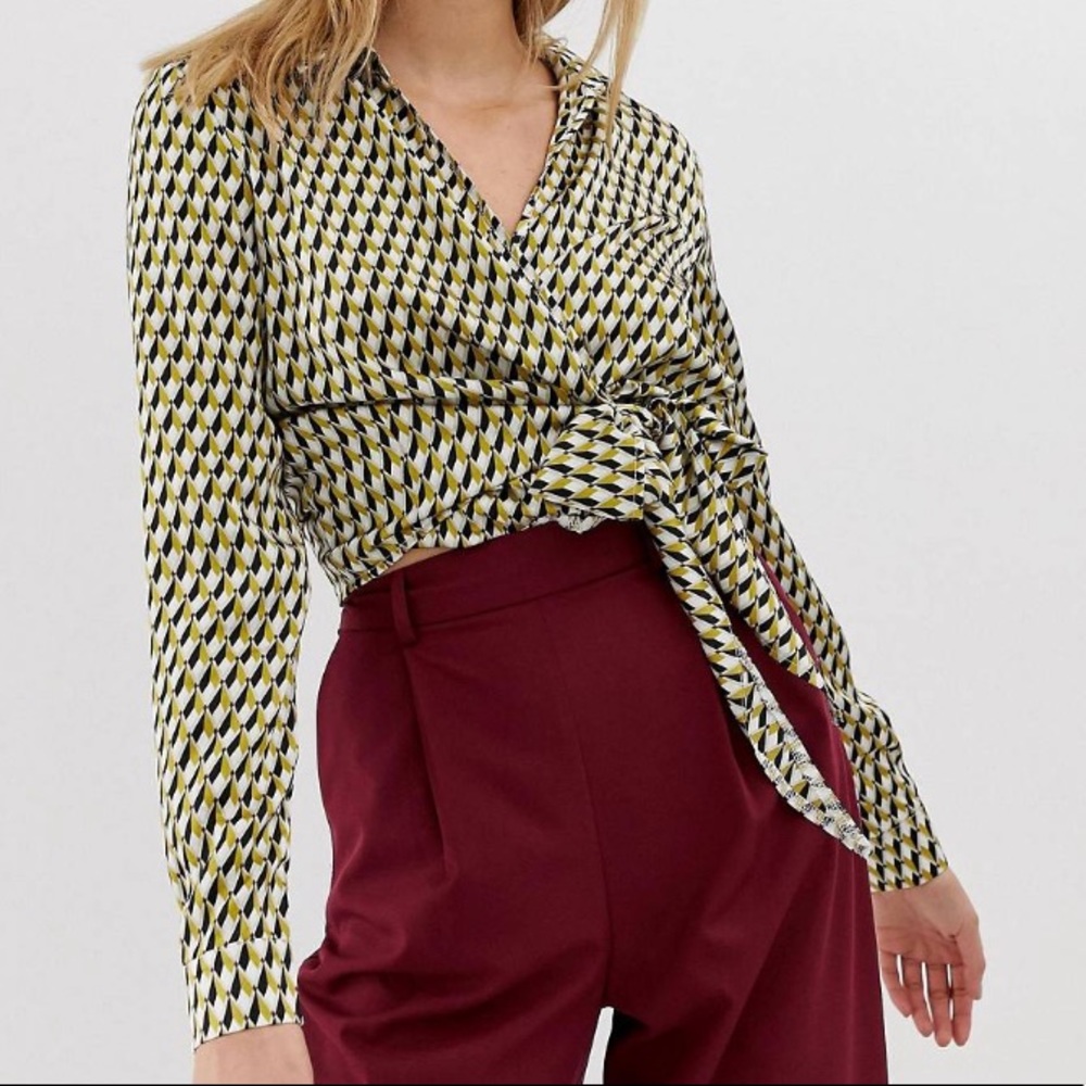 Brand new Missguided Side tie wrap blouse